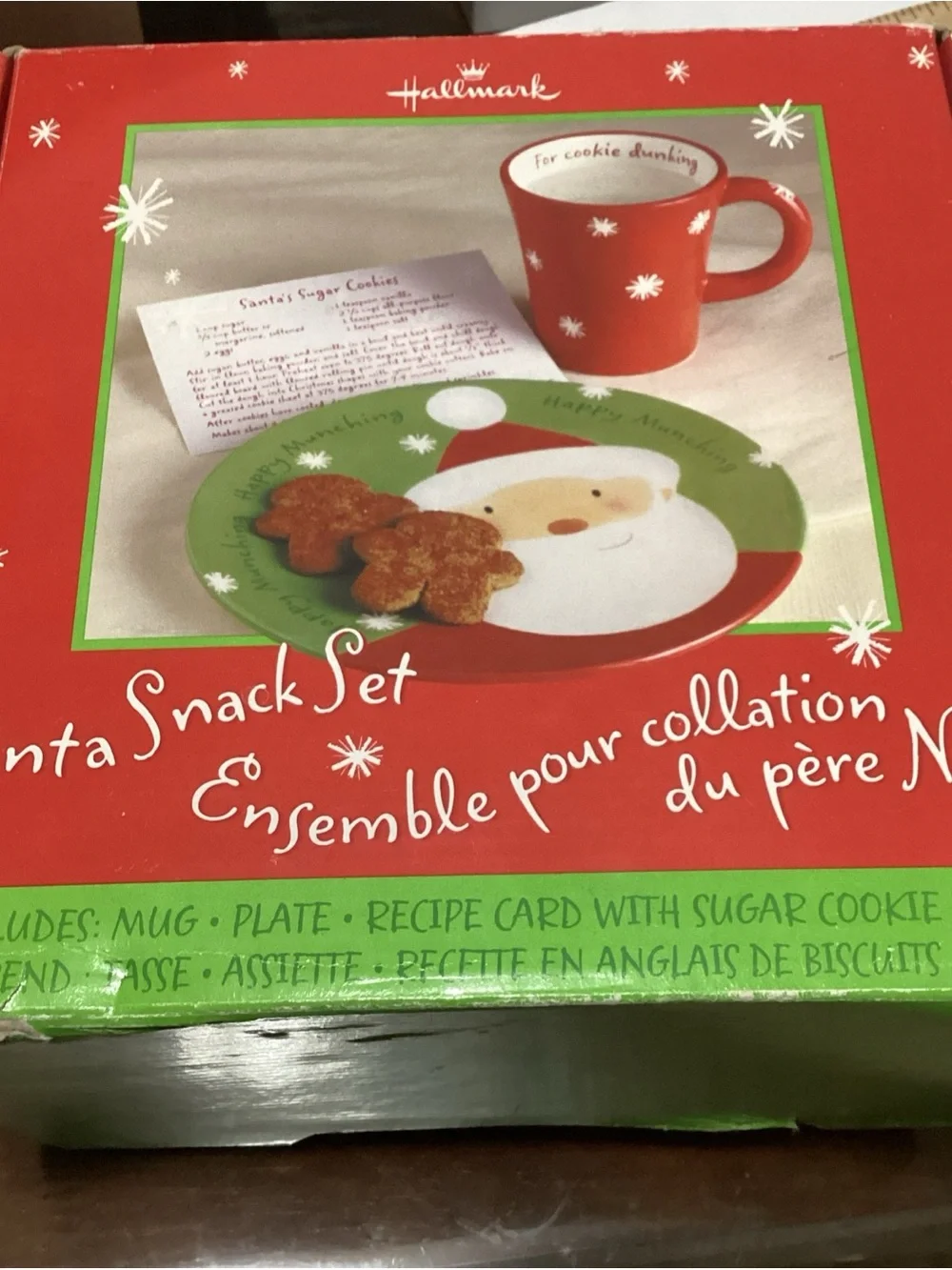 Hallmark Red and Green Santa Snack Set - Festive Mug & Plate